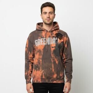 Vintage Y2K Green Day Punk Rock Hoodie Size L Music Tour Distressed Gray Tie Dye